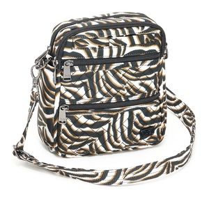 Lug Can Can XL Convertible Crossbody Bag Brown Tones Zebra Sands Several Pockets